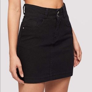 Black Denim Skirt